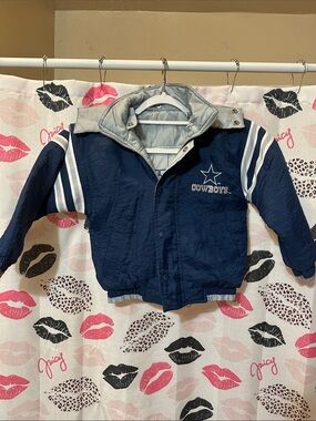 NFL Kids Navy and Silver Puffer Jacket - Cowboys Logo